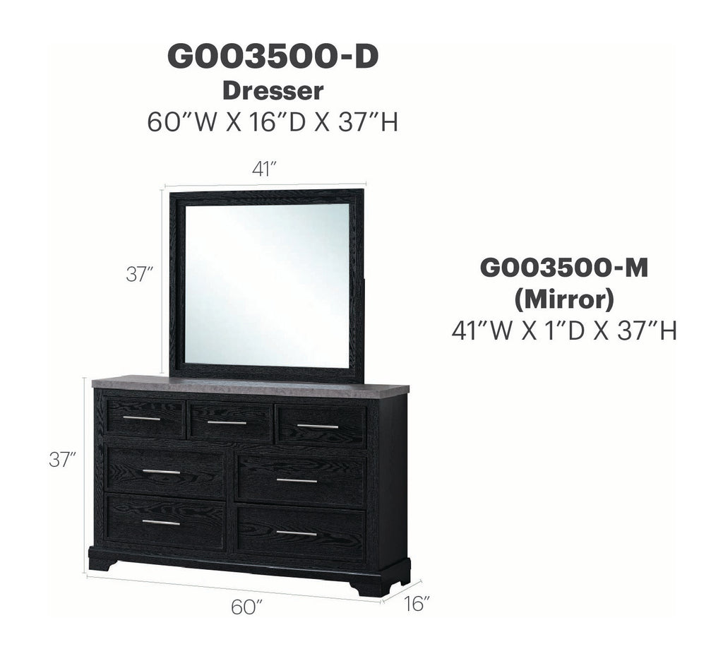 Grande Dresser and Mirror