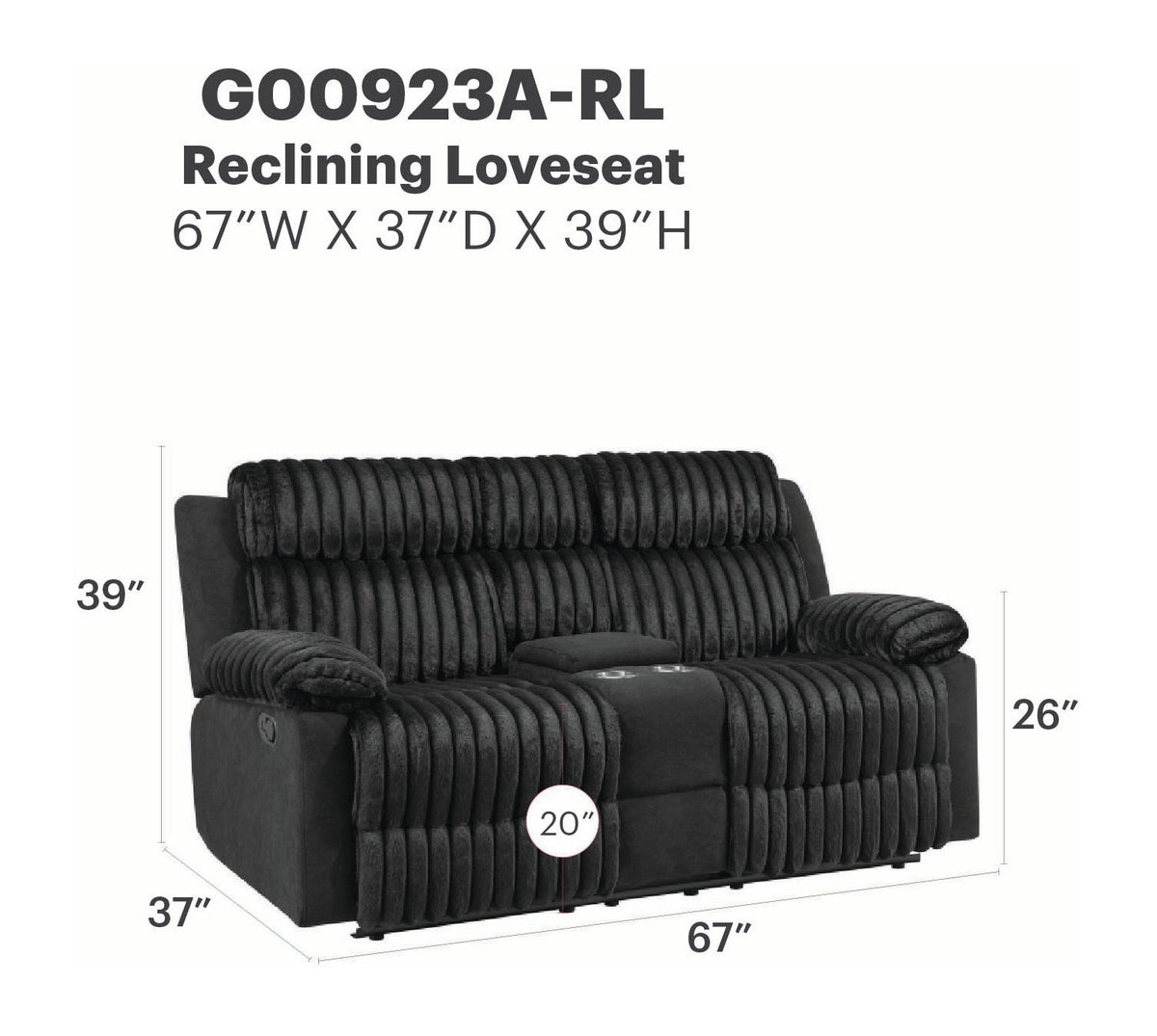 Plush Reclining Loveseat