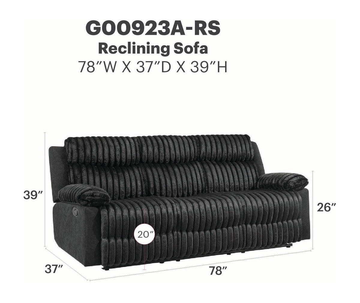 Plush Reclining Sofa