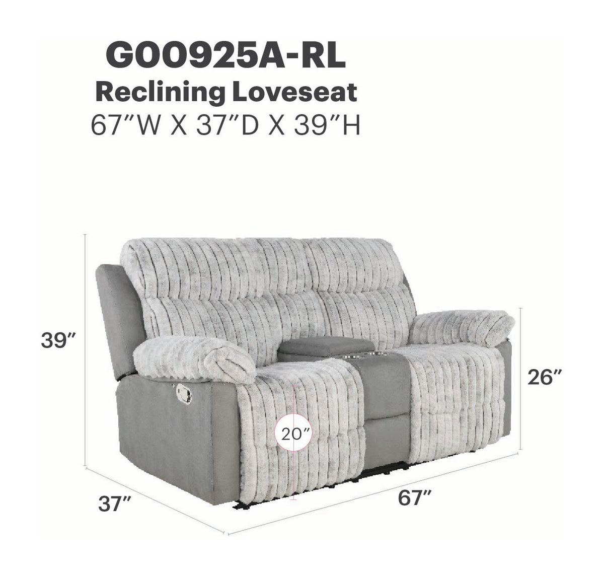 Plush Reclining Loveseat