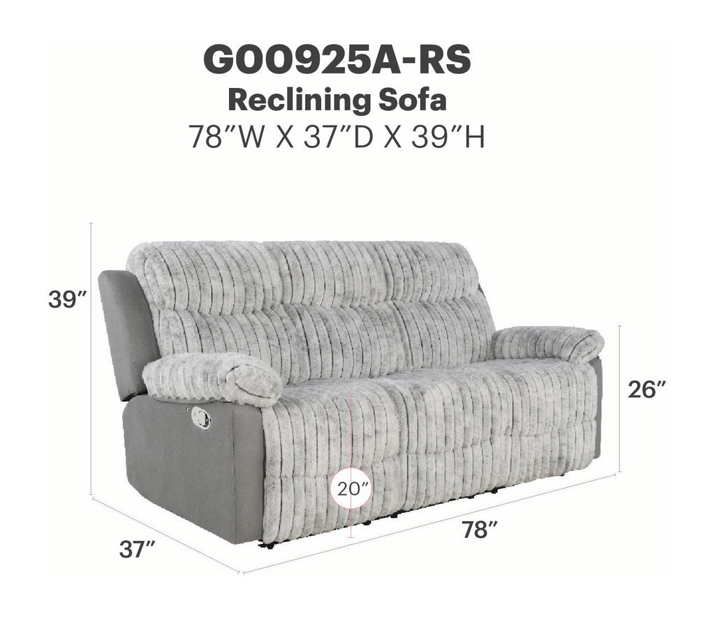 Plush Reclining Sofa