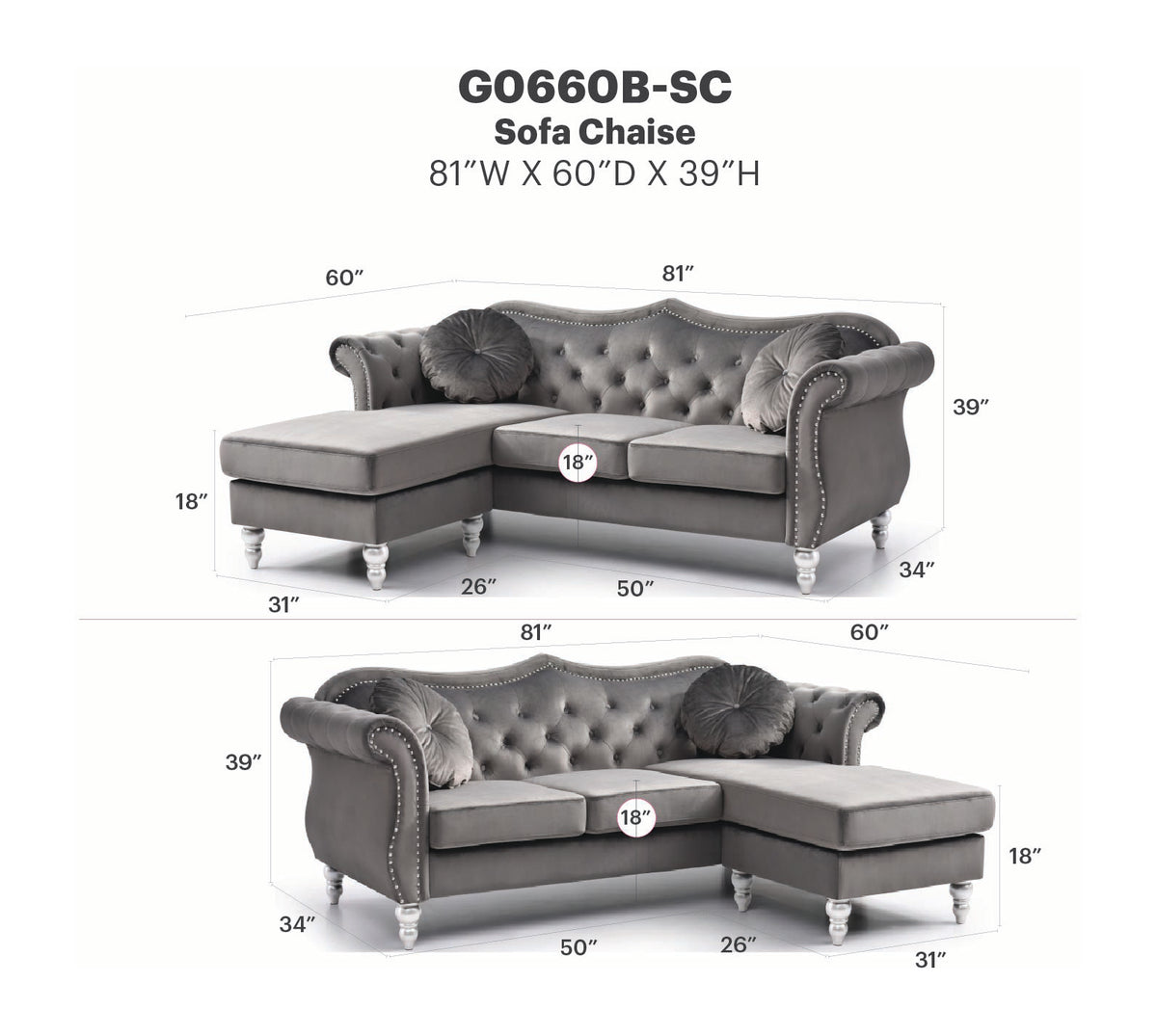 Hollywood Sofa Chaise