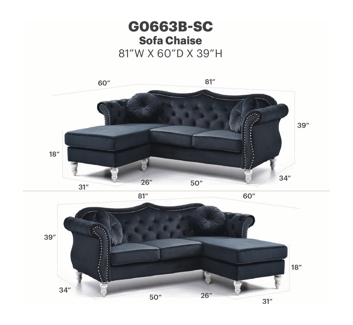 Hollywood Sofa Chaise
