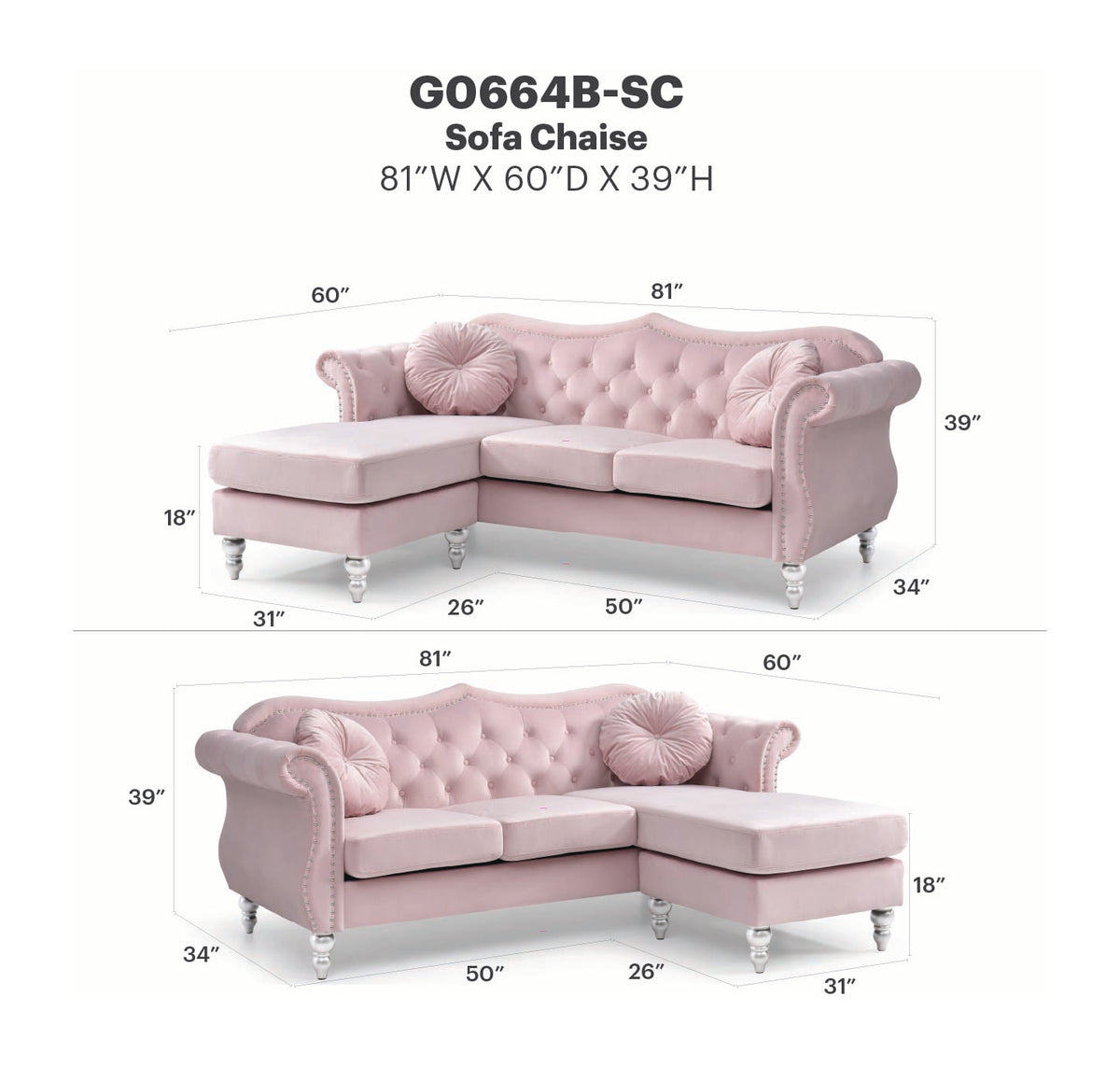 Hollywood Sofa Chaise