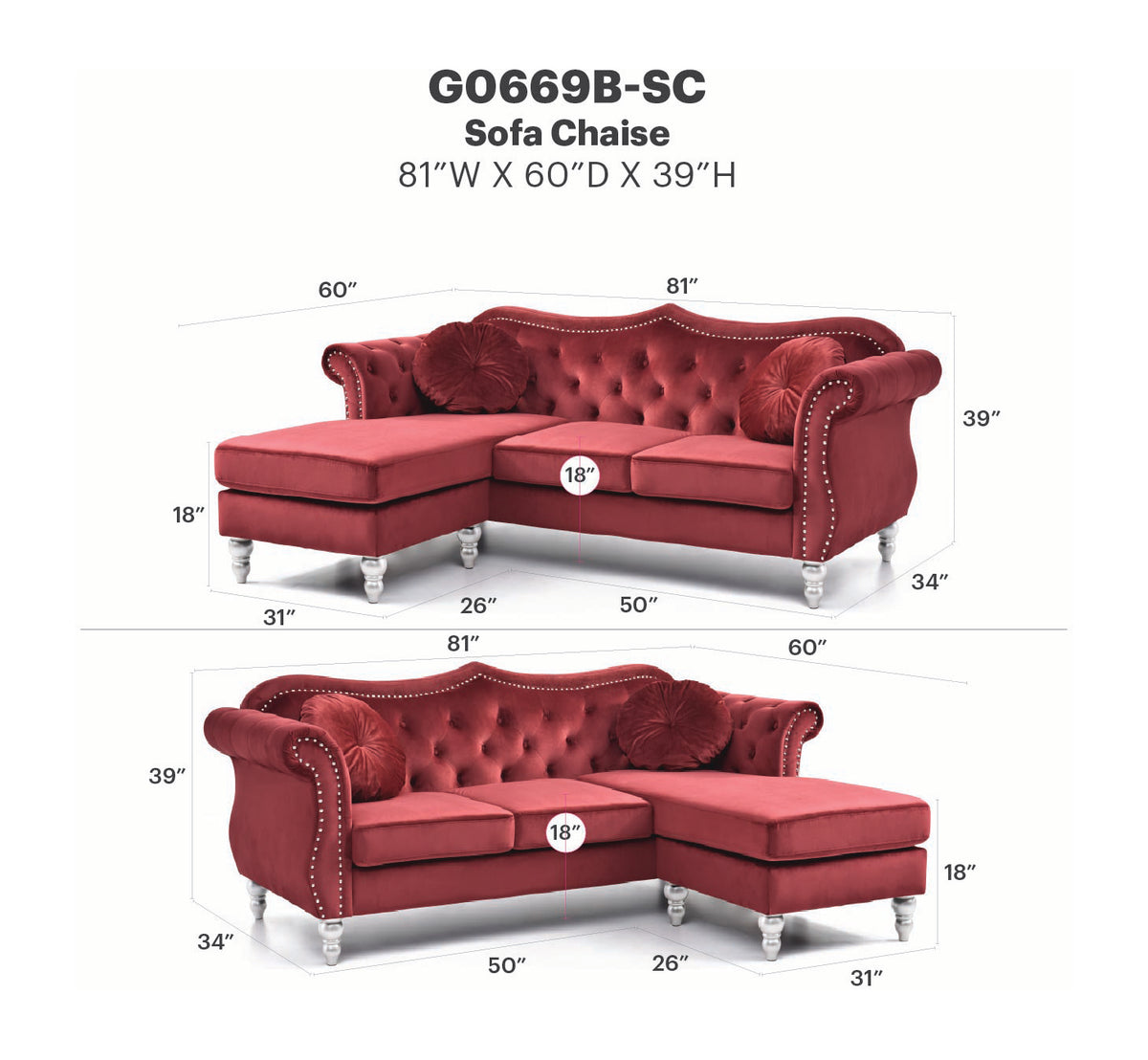 Hollywood Sofa Chaise
