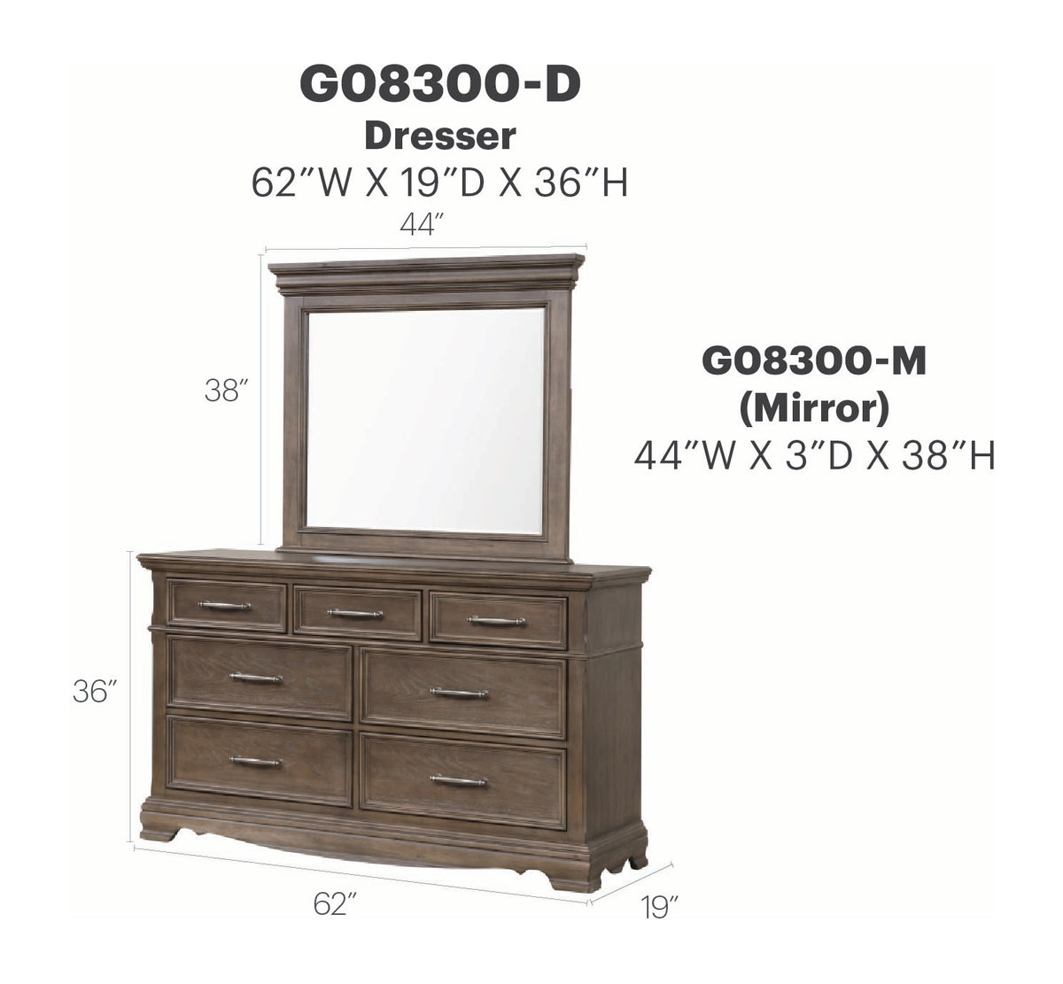Stirling Dresser and Mirror