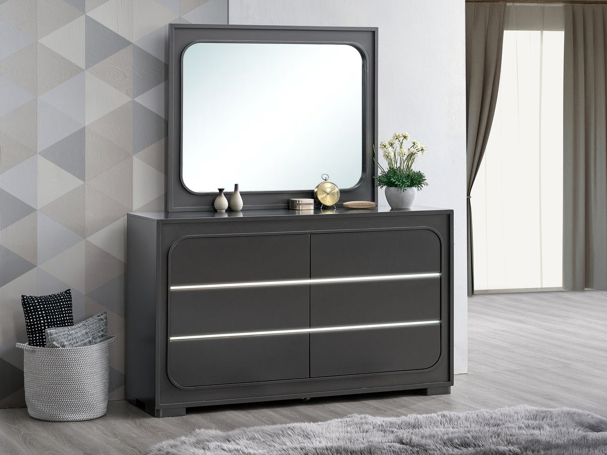 Wave Dresser and Mirror