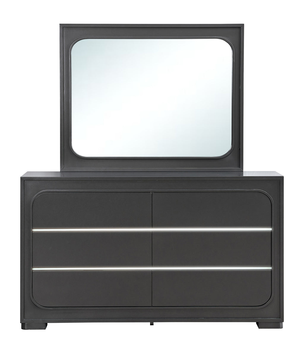 Wave Dresser and Mirror