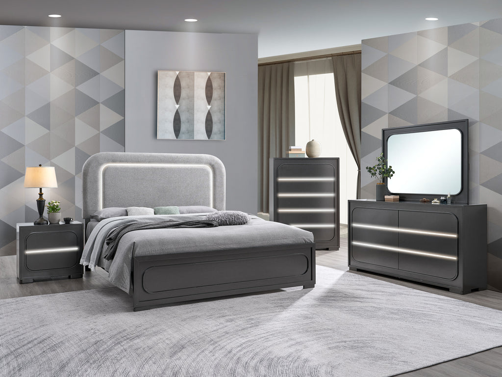 Wave Dresser and Mirror