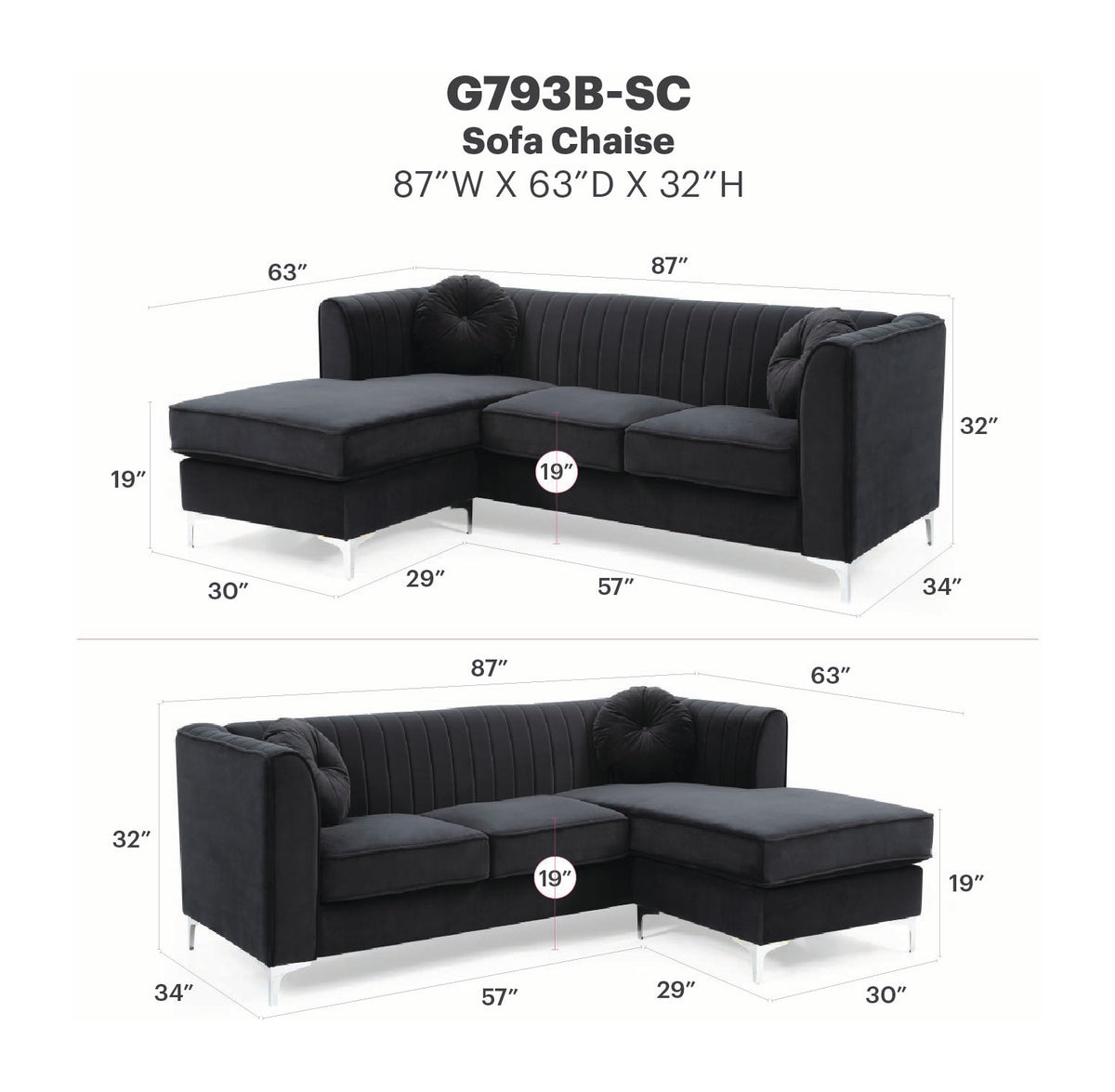 Delray Sofa Chaise