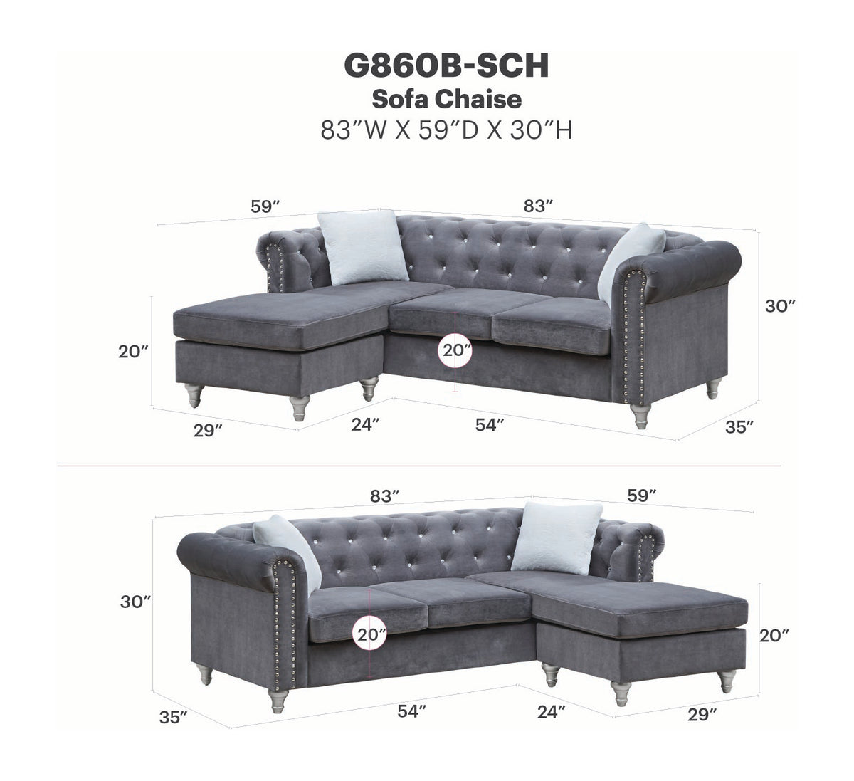 Raisa Sofa Chaise