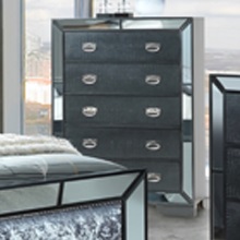 Glory Furniture G3105C-KB2BDMNC 5-Piece Bedroom Set with King Size Bed +  Dresser + Mirror + Single Nightstand + Chest, in Grey